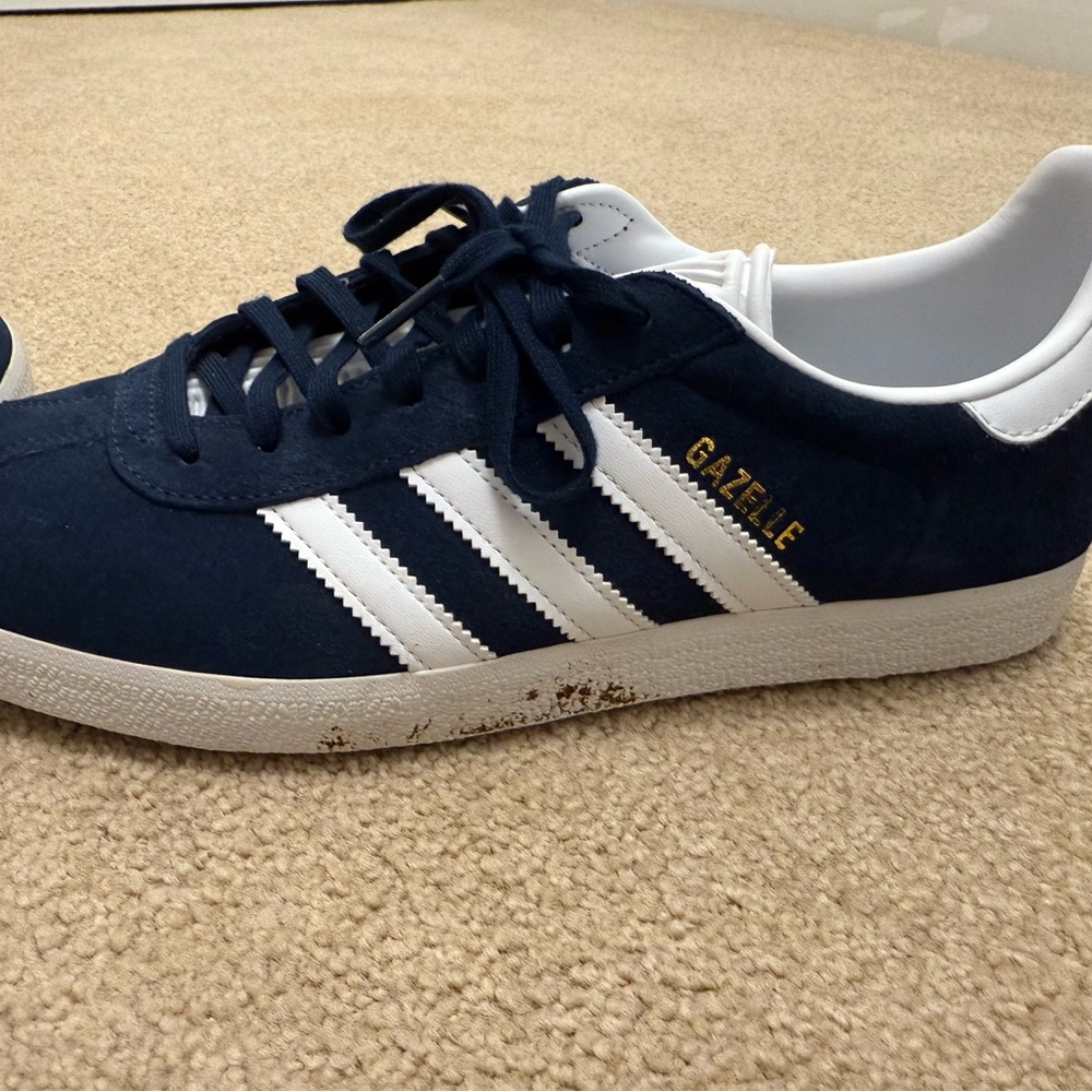 Adidas Gazelle Men's Navy Sneakers Barley Worn